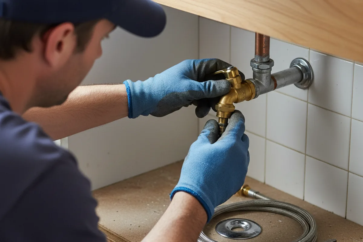 Shutoff valve and fitting work during Faucet and Fixture Repair in New Buffalo